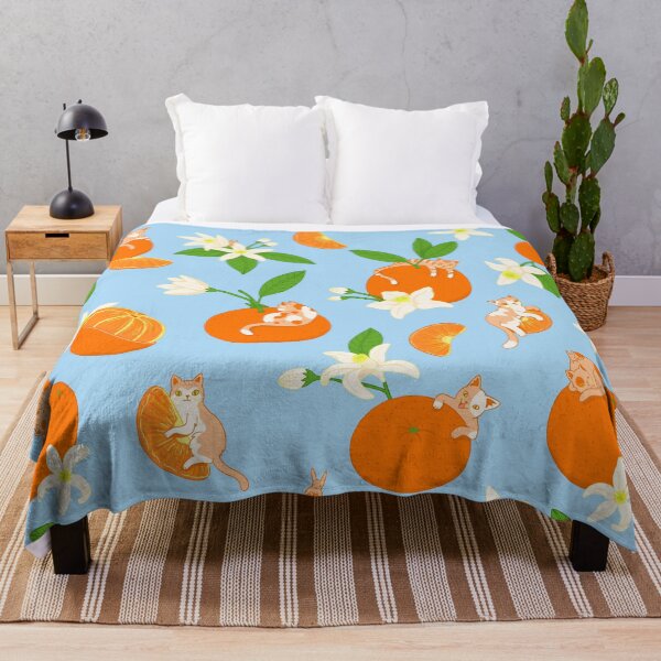 Item preview, Mandarin Orange Meows: Cats and Mandarins designed and sold by Marta Tesoro.