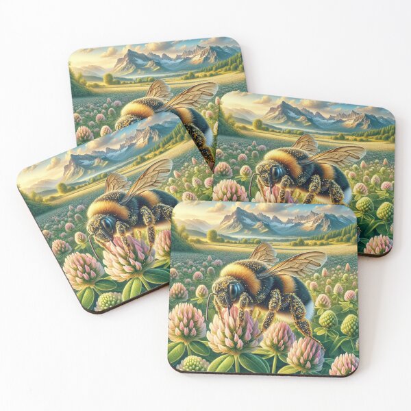 Item preview, Bumblebee in PNW field of clover  designed and sold by Catherine Harrison.