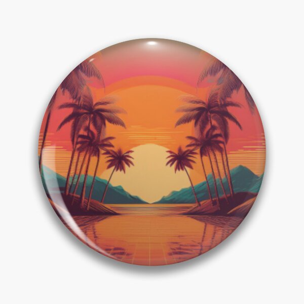Item preview, Retro Tropical Sunset Art designed and sold by RaiyaTees.