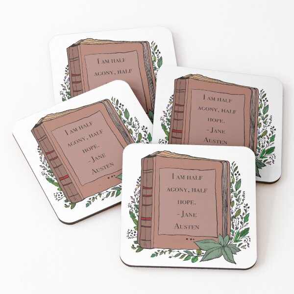 Item preview, Jane Austen book i am half agony, half hope quote designed and sold by GeKrayr.