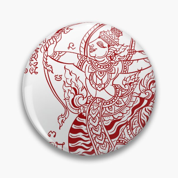 Item preview, Sacred Thai Warrior with Arrows - Red Line Art designed and sold by Ancestral Lines.