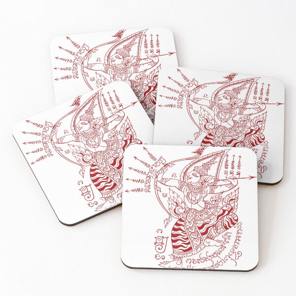 Item preview, Sacred Thai Warrior with Arrows - Red Line Art designed and sold by Ancestral Lines.