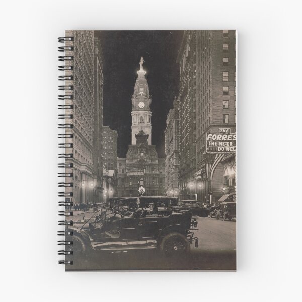 Item preview, Night view, Broad St., Philadelphia, Pennsylvania  designed and sold by vintageskylines/vintagemaps.
