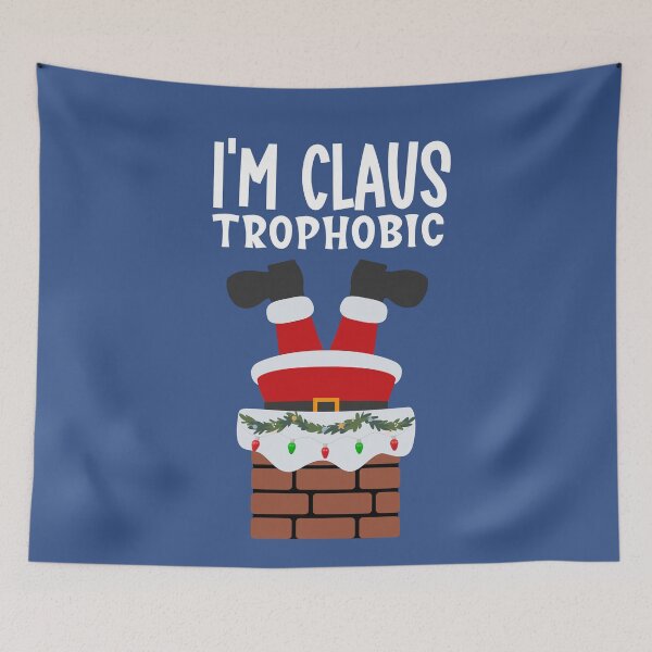Item preview, Claus-trophobic Santa Chimney Christmas Humor designed and sold by Anniko Art Studio.