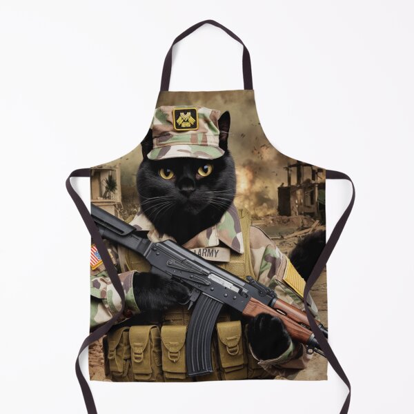 Artikelvorschau, "AMERIKANISCHE SOLDAT-KATZE". SCHWARZE KATZE MIT AK 47 entworfen und verkauft von Obinne.