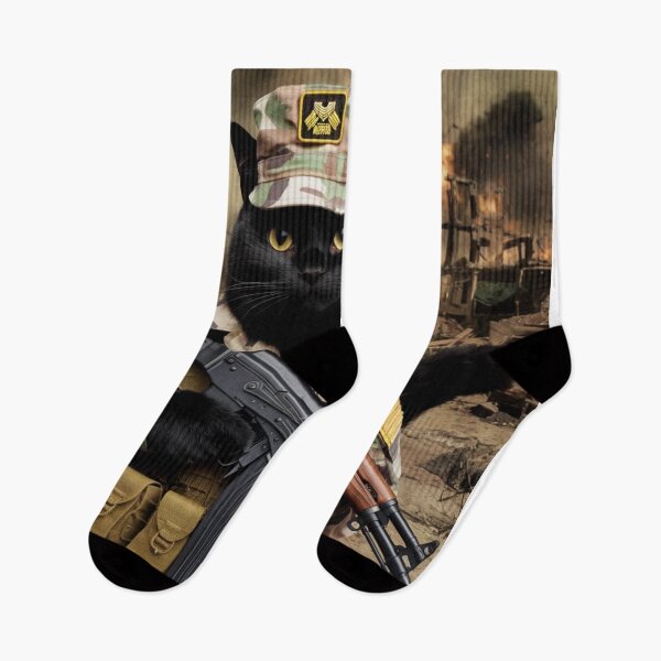 Item preview, "AMERICAN SOLDIER CAT". BLACK CAT WITH AK 47  designed and sold by Obinne.