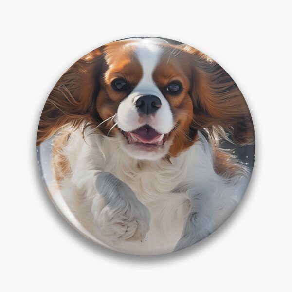 Item preview, Cavalier King Charles Spaniel Running in Snow designed and sold by PetsArt.