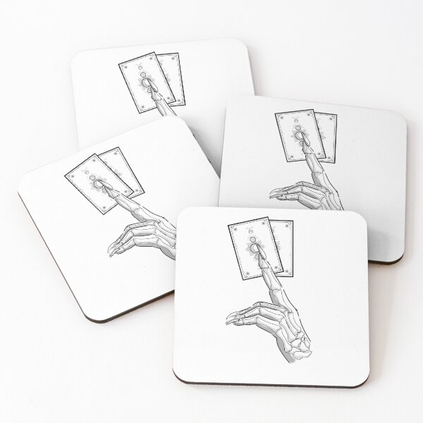 Item preview, Skelleton Hand with Tarot Cards - greyscale designed and sold by incloudines.