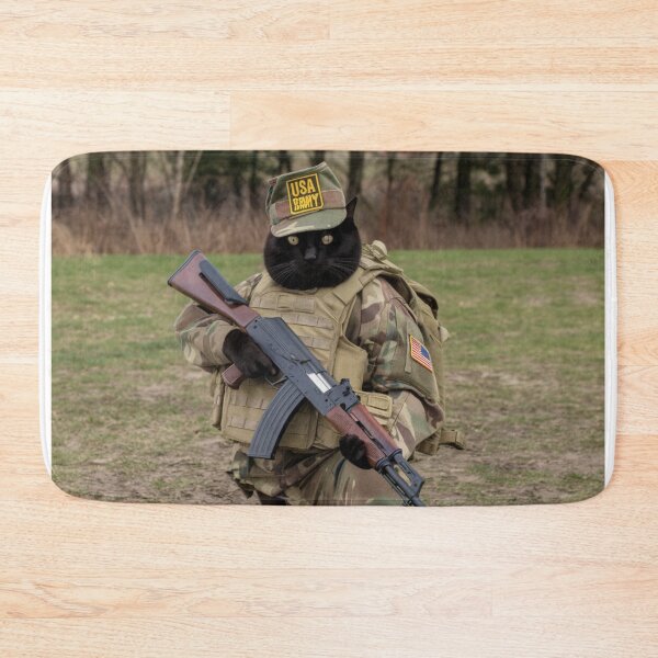 Item preview,  "AMERICAN SOLDIER CAT". BLACK CAT WITH AK 47 .CAT SOLDIER  designed and sold by Obinne.