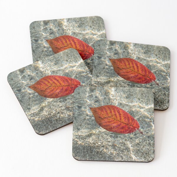 Item preview, Autumnal Bijou - Floating Cherry Leaf in Brilliant Vermilion designed and sold by Georgia Mizuleva.