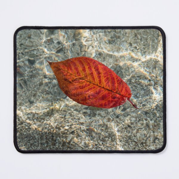 Item preview, Autumnal Bijou - Floating Cherry Leaf in Brilliant Vermilion designed and sold by Georgia Mizuleva.