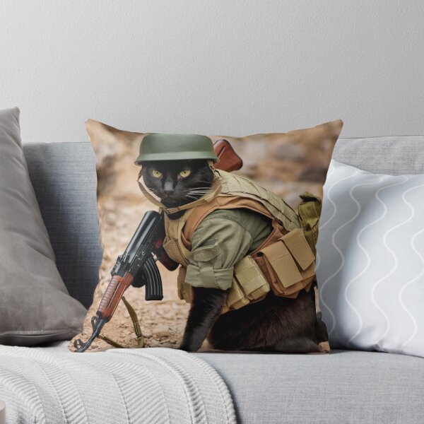 Item preview, "ARMED KITTEN ". BLACK CAT WITH AK 47. CAT SOLDIER  designed and sold by Obinne.