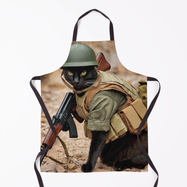 Item preview, "ARMED KITTEN ". BLACK CAT WITH AK 47. CAT SOLDIER  designed and sold by Obinne.