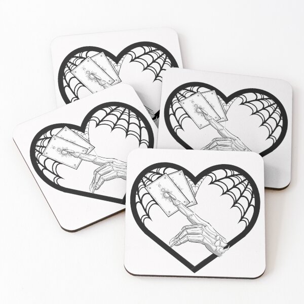Item preview, Skelleton Hand with Tarot Cards in Spiderweb Heart designed and sold by incloudines.