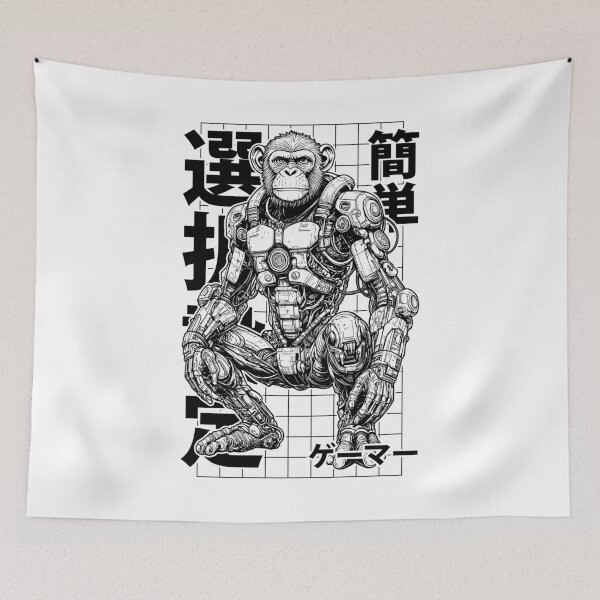 Item preview, Cyberpunk Gamer Ape Cyber Enhanced Monkey Robot Anime Gaming designed and sold by GrandeDuc.