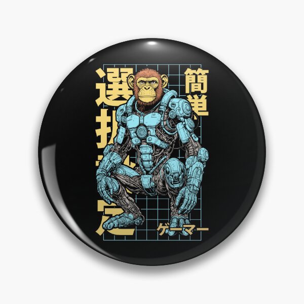 Item preview, Cyberpunk Gamer Ape Cyber Enhanced Monkey Robot Anime Gaming designed and sold by GrandeDuc.