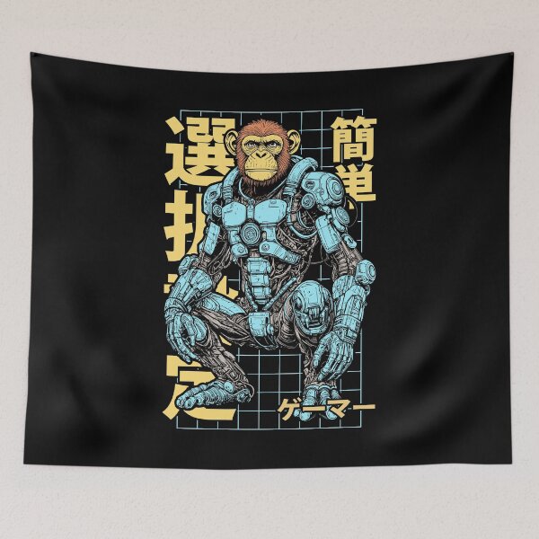 Item preview, Cyberpunk Gamer Ape Cyber Enhanced Monkey Robot Anime Gaming designed and sold by GrandeDuc.