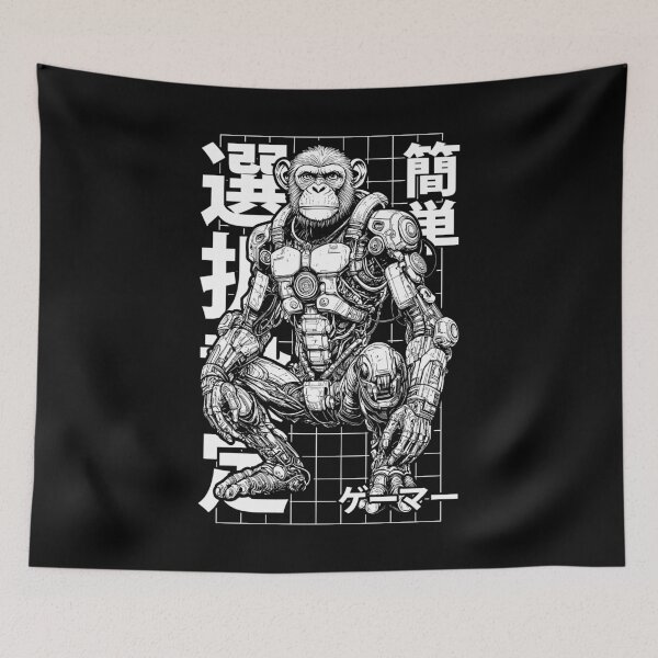 Item preview, Cyberpunk Gamer Ape Cyber Enhanced Monkey Robot Anime Gaming designed and sold by GrandeDuc.