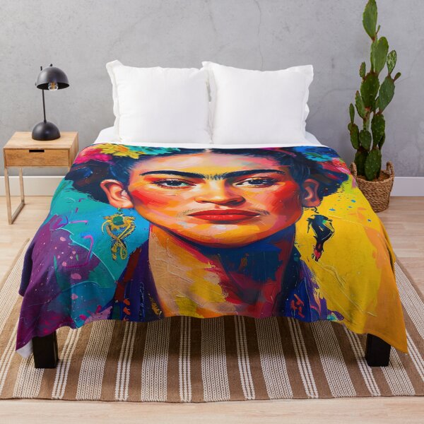 Item preview, Frida Kahlo colorful floral portrait designed and sold by haroulita.