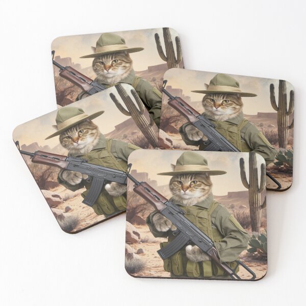 Item preview, "ARMED CAT ". BLACK CAT WITH AK 47. CAT SOLDIER  designed and sold by Obinne.