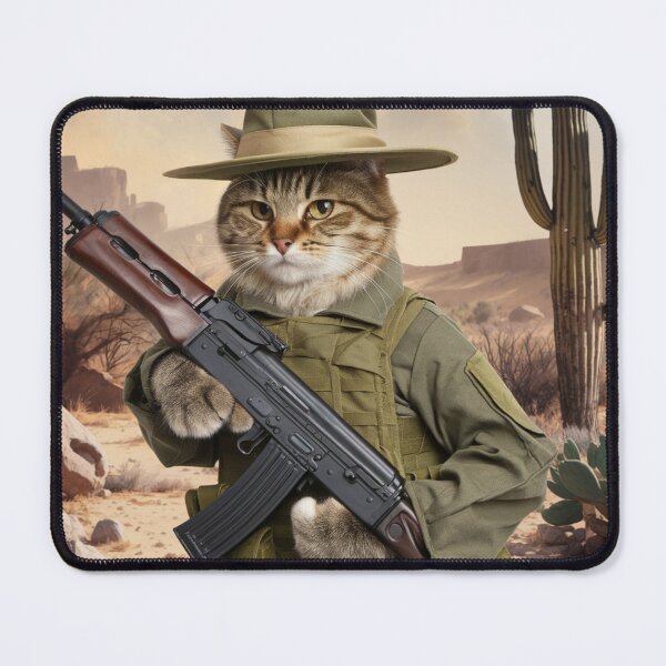 Item preview, "ARMED CAT ". BLACK CAT WITH AK 47. CAT SOLDIER  designed and sold by Obinne.