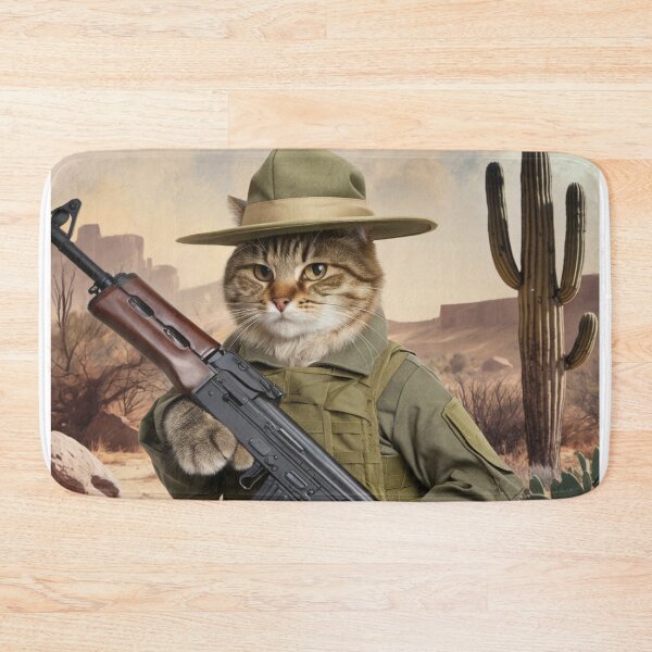 Item preview, "ARMED CAT ". BLACK CAT WITH AK 47. CAT SOLDIER  designed and sold by Obinne.