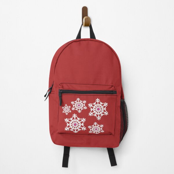 Item preview, "White snowflakes with rubies on a red background" designed and sold by ArthureCendre.
