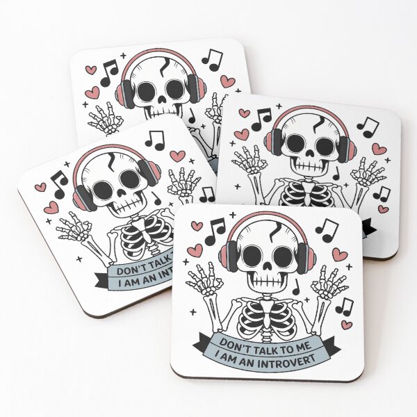 Item preview, Music Lover Skeleton - Don’t Talk To Me I’m An Introvert  designed and sold by Belhbib Art ⭐⭐⭐⭐⭐.