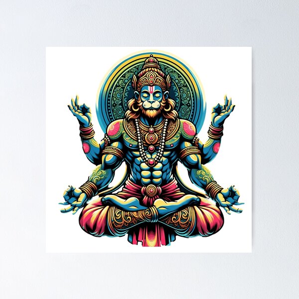 Item preview, HANUMAN - MEDITATING  designed and sold by PSYNOVA.