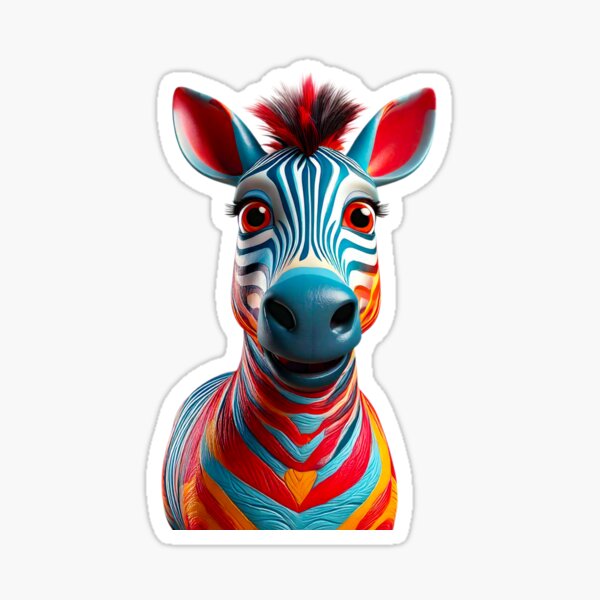 Rainbow Zebra Sticker