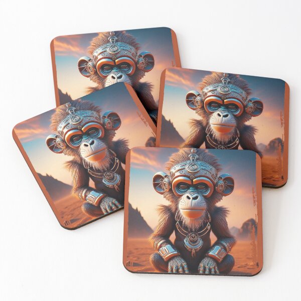 Item preview, Meditative Monk | Meditation Sunset | Cyberpunk Monkey Collection designed and sold by monkeybusiness.pt.