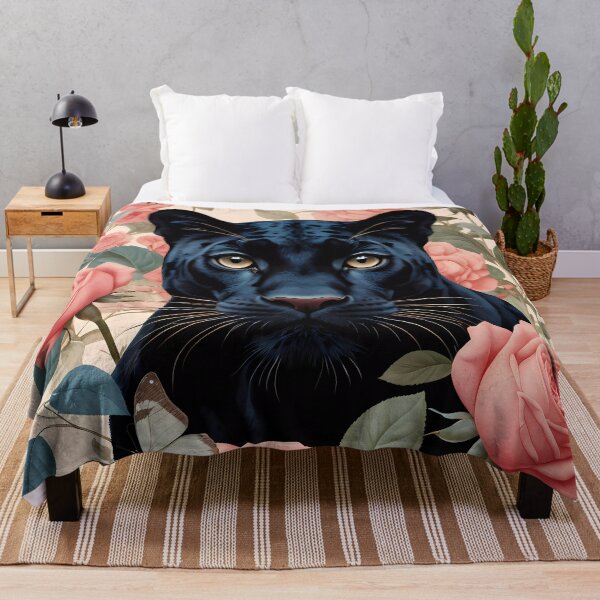 Item preview, Black panther with flowers designed and sold by haroulita.