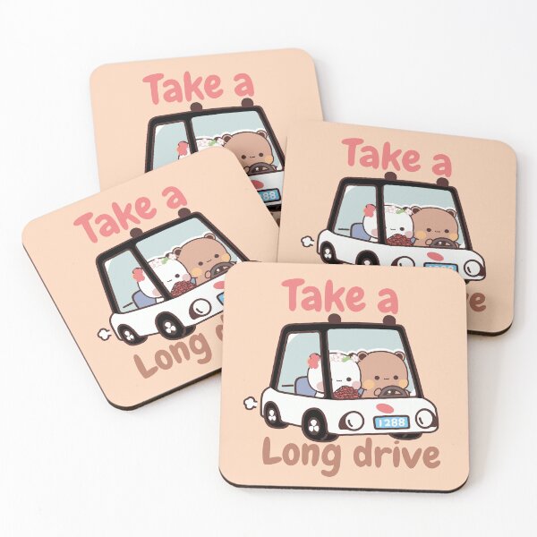 Item preview, Bubu & Dudu Long Drive | Adorable Couple Road Trip Art | Kawaii Love Illustration | Cute Anniversary or Engagement Gift designed and sold by FEBRICAST.