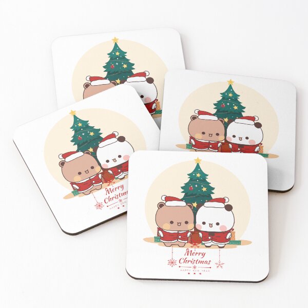 Item preview, Merry Christmas & Happy New Year with Bubu & Dudu | Cute Holiday Art Print | Kawaii Christmas Decor designed and sold by FEBRICAST.