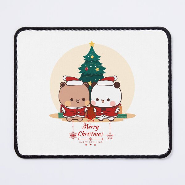 Item preview, Merry Christmas & Happy New Year with Bubu & Dudu | Cute Holiday Art Print | Kawaii Christmas Decor designed and sold by FEBRICAST.