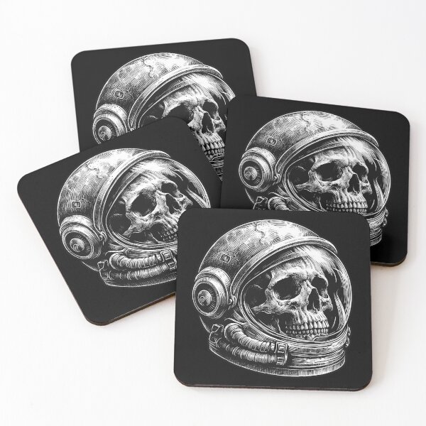 Item preview, Sketched skull in an astronaut helmet. designed and sold by Darkifun.