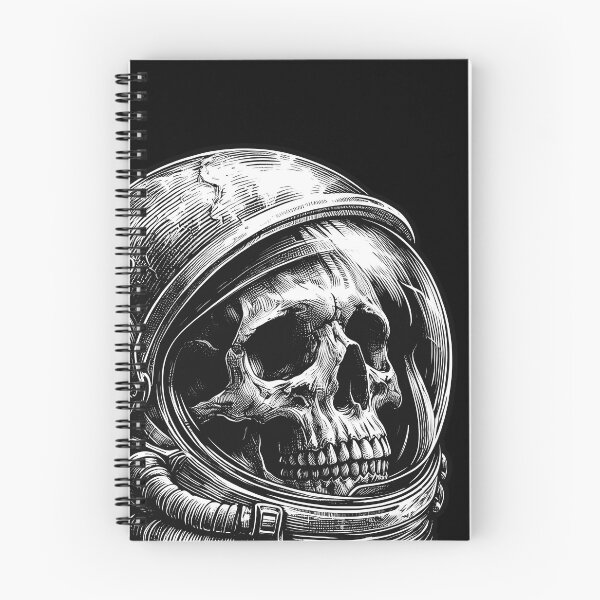 Artikelvorschau, Skizzierter Totenkopf in einem Astronautenhelm. entworfen und verkauft von Darkifun.