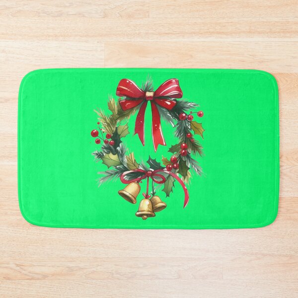 Item preview,  Festive Christmas Door Ornament with Red Ribbon and Greenery  designed and sold by PaintMeWorld.