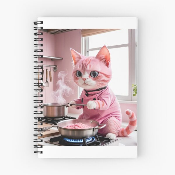 Item preview, Pink cat cooking designed and sold by nicnacc.