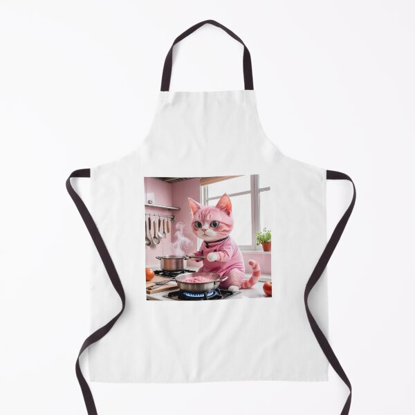 Item preview, Pink cat cooking designed and sold by nicnacc.