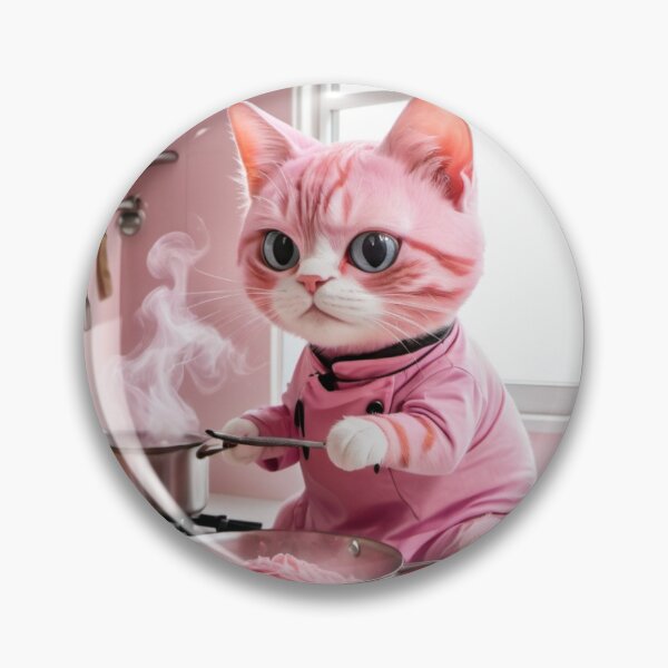 Item preview, Pink cat cooking designed and sold by nicnacc.