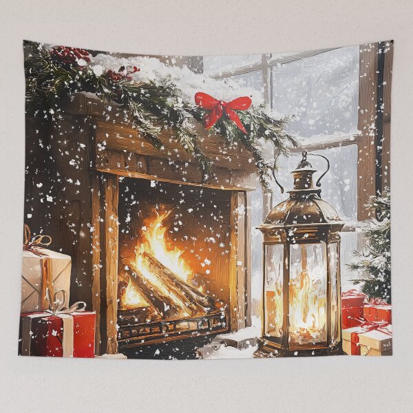 Item preview, Fireplace with Wreath and Lights designed and sold by NomadicDreamer.