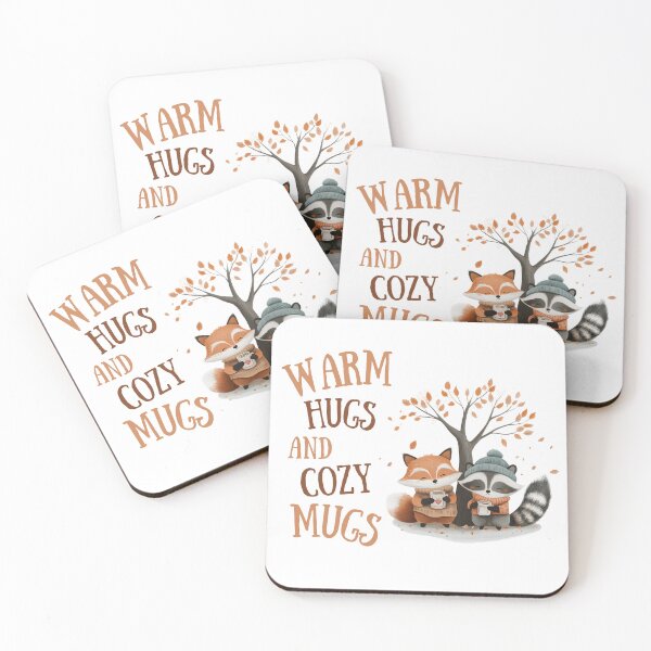 Item preview, Warm Hugs and Cozy Mugs - Cute Autumn Animals designed and sold by Queen of Whimsy.