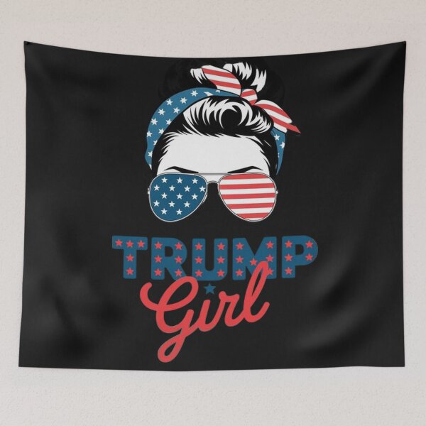 Item preview, Trump Girl Messy Bun Trump 2024 Election American Flag designed and sold by SztylishDesigns.