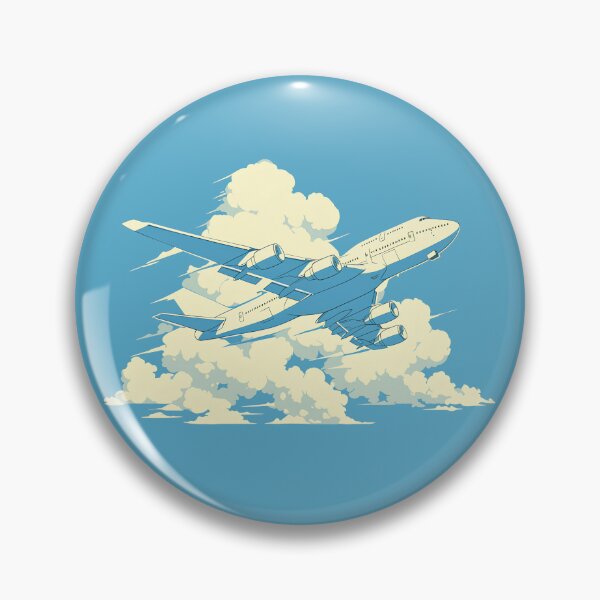 Item preview, Minimalist Airplane Above Stylized Clouds Illustration designed and sold by Windy-market.