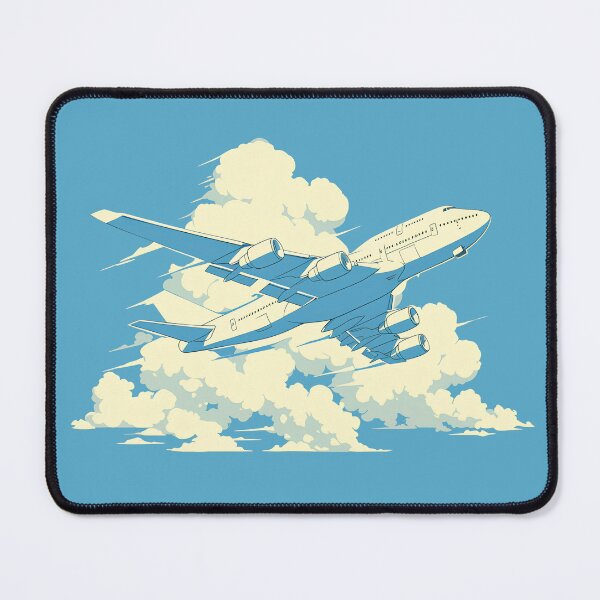 Item preview, Minimalist Airplane Above Stylized Clouds Illustration designed and sold by Windy-market.
