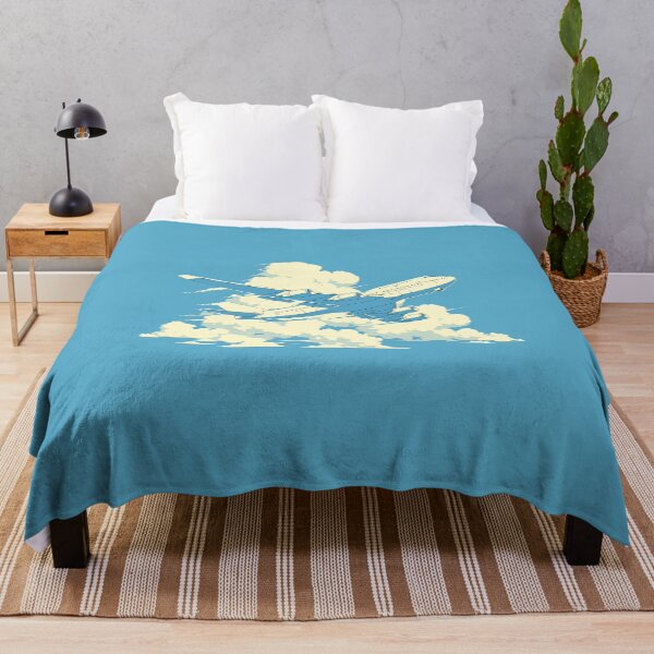 Item preview, Minimalist Airplane Above Stylized Clouds Illustration designed and sold by Windy-market.