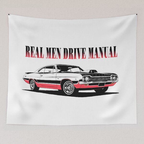 Item preview, "Real Men Drive Manual" – Classic Muscle Car designed and sold by MystiqSlav.