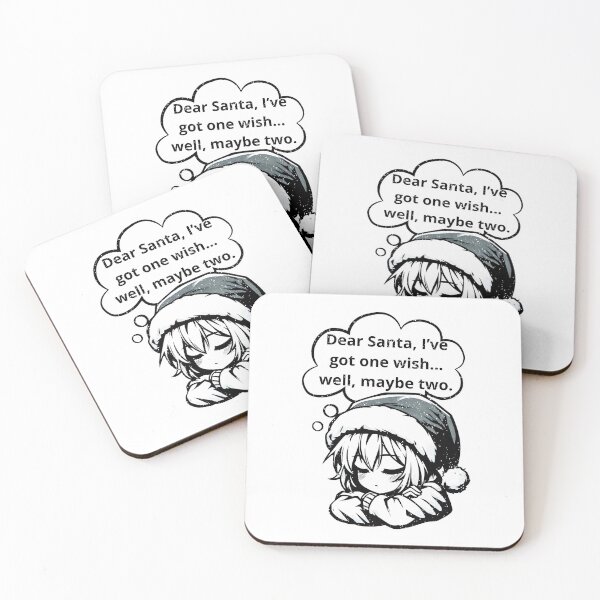 Item preview, Dear Santa, I've got one wish... well, maybe two. Dreamy Anime Character in Santa Hat designed and sold by SplashTastic.