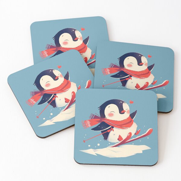 Item preview, Adorable Skiing Penguin Minimalist Illustration designed and sold by Windy-market.